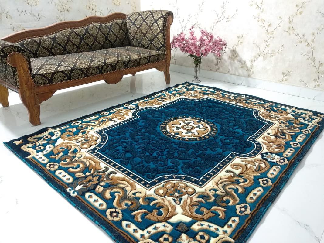 Risha Carpet Carpet Thick Hand Embossed Washable Geometric Oriental Non-Shedding Living Room Bedroom Dining Home Area Rug 12x15 Color Blue (B0B5N1LY5T) Amazon Price History, Amazon Price Tracker