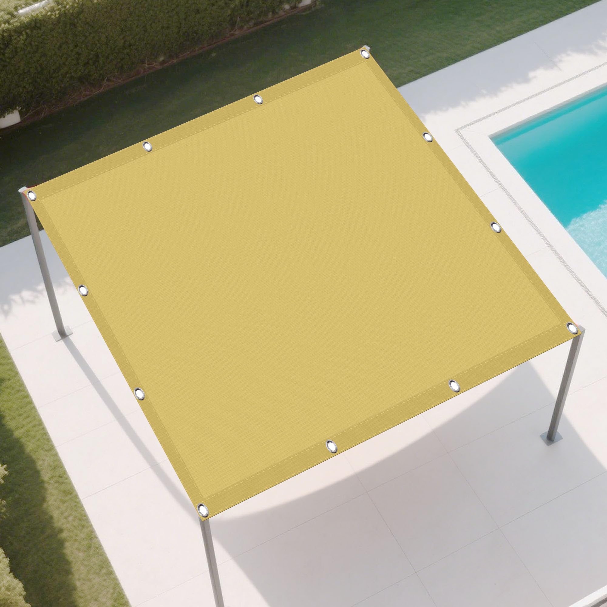 Voile d'ombrage résistant aux UV et imperméable en toile PES crème