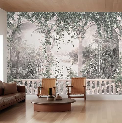 Papel tapiz decorativo de pared con diseño bohemio vintage de palacio y jardín, autoadhesivo, extraíble, gran lámina de aluminio para decoración de