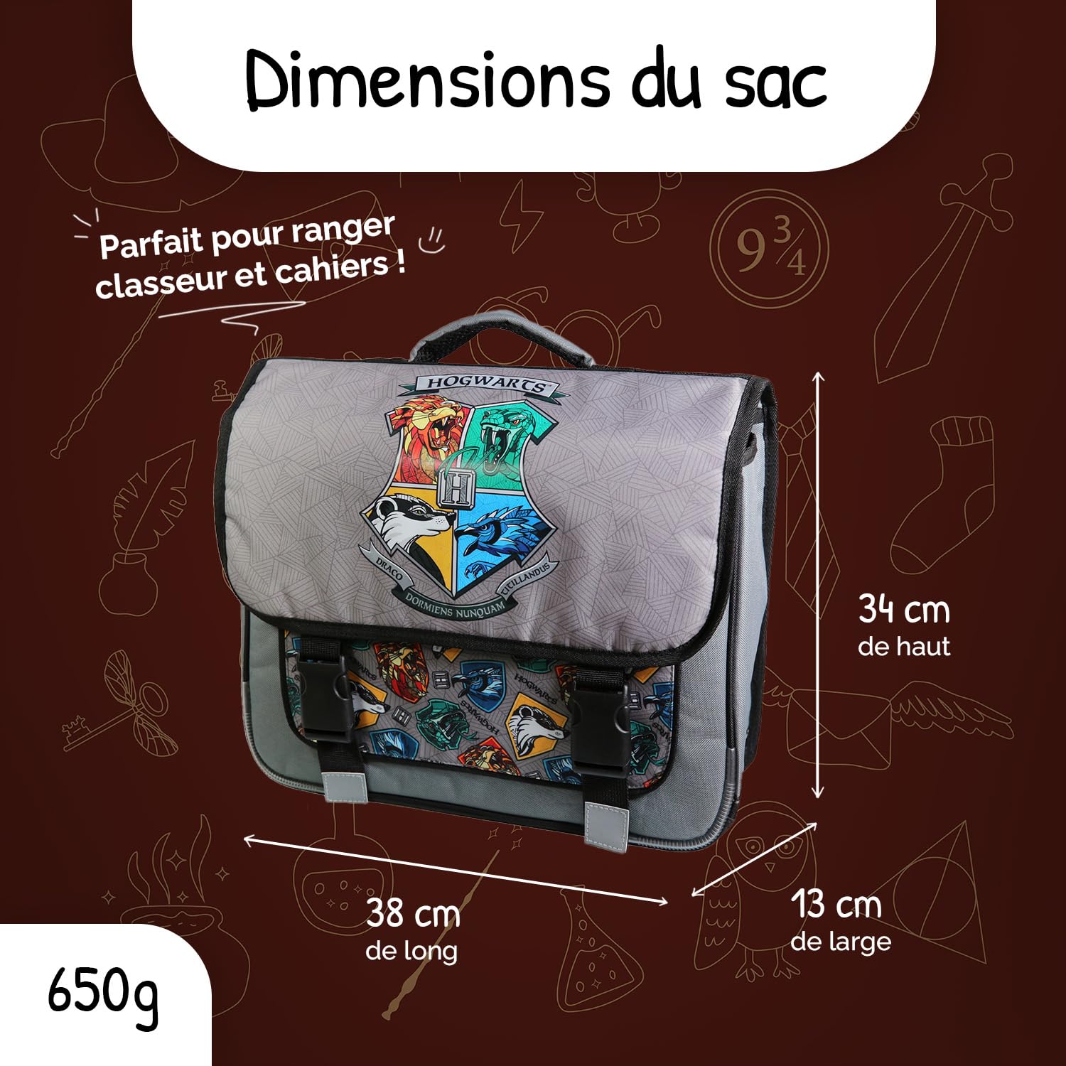 Bagtrotter - Cartable Primaire Garçon 38 cm - Grand Rangement - Tons Noir & Gris - Différents Modèles & Licences