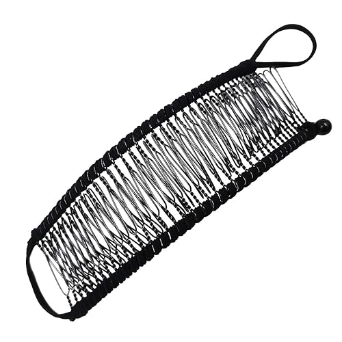 Cabello francés grande con clip de plátano, 40 peines que se estiran y ajustan, cómodo, sin daños ni arrugas, sujeción durante todo el día para