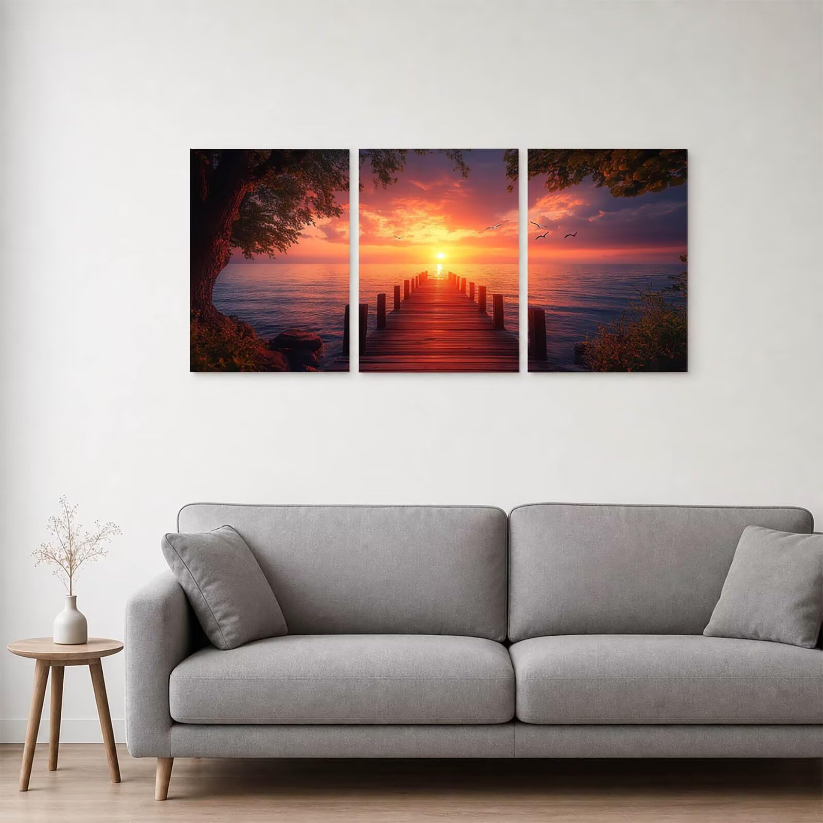 3 szt. Drewniany most do malowania diamentami kompletny zestaw, obraz morski diamentowy, diamentowy obraz diamentowy malowanie cyframi dla dorosłych 40 x 60 cm x 3, zestawy do malowania kryształowego
