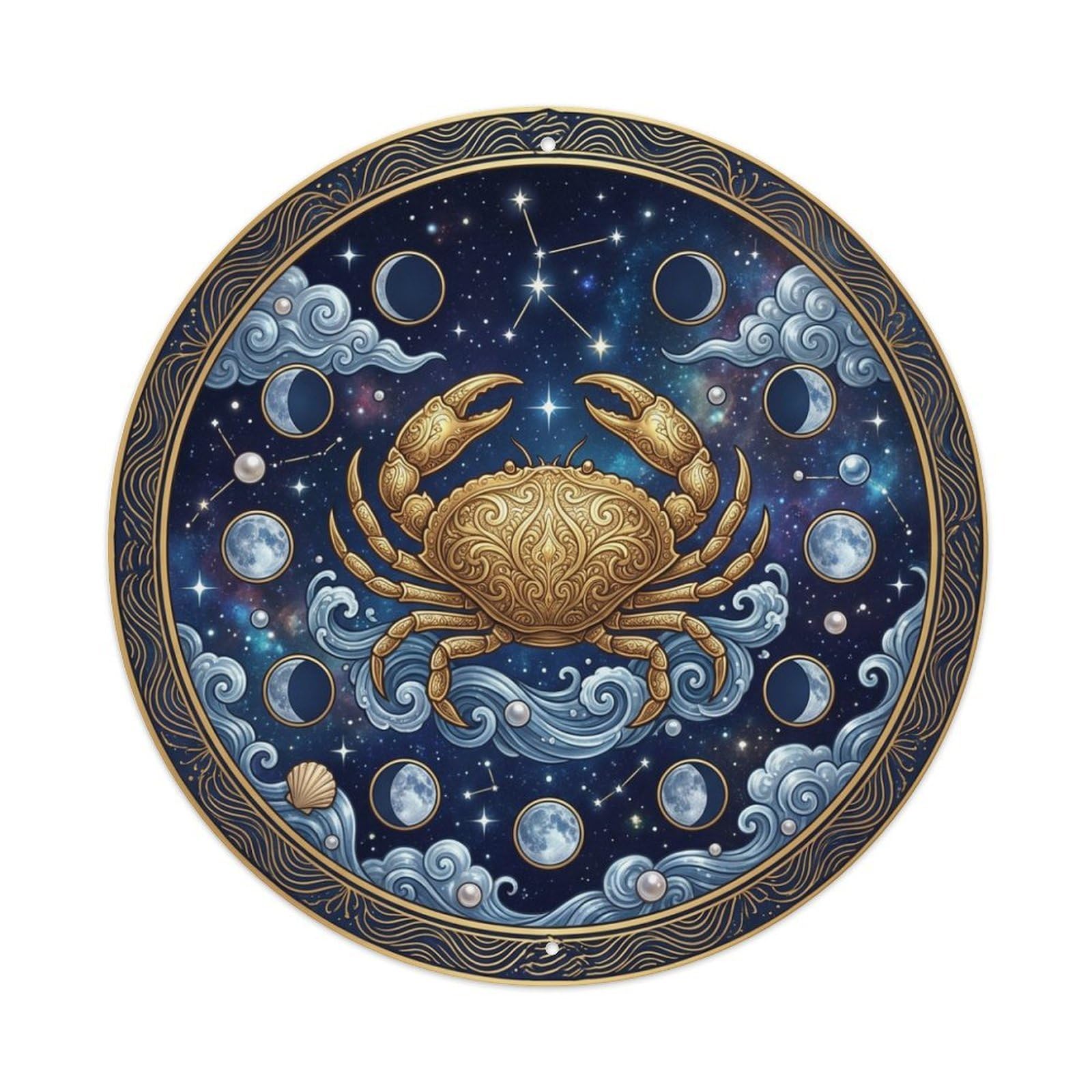 Cancer Crab Water Zodiac Celestial Astrology Metal Tin Sign