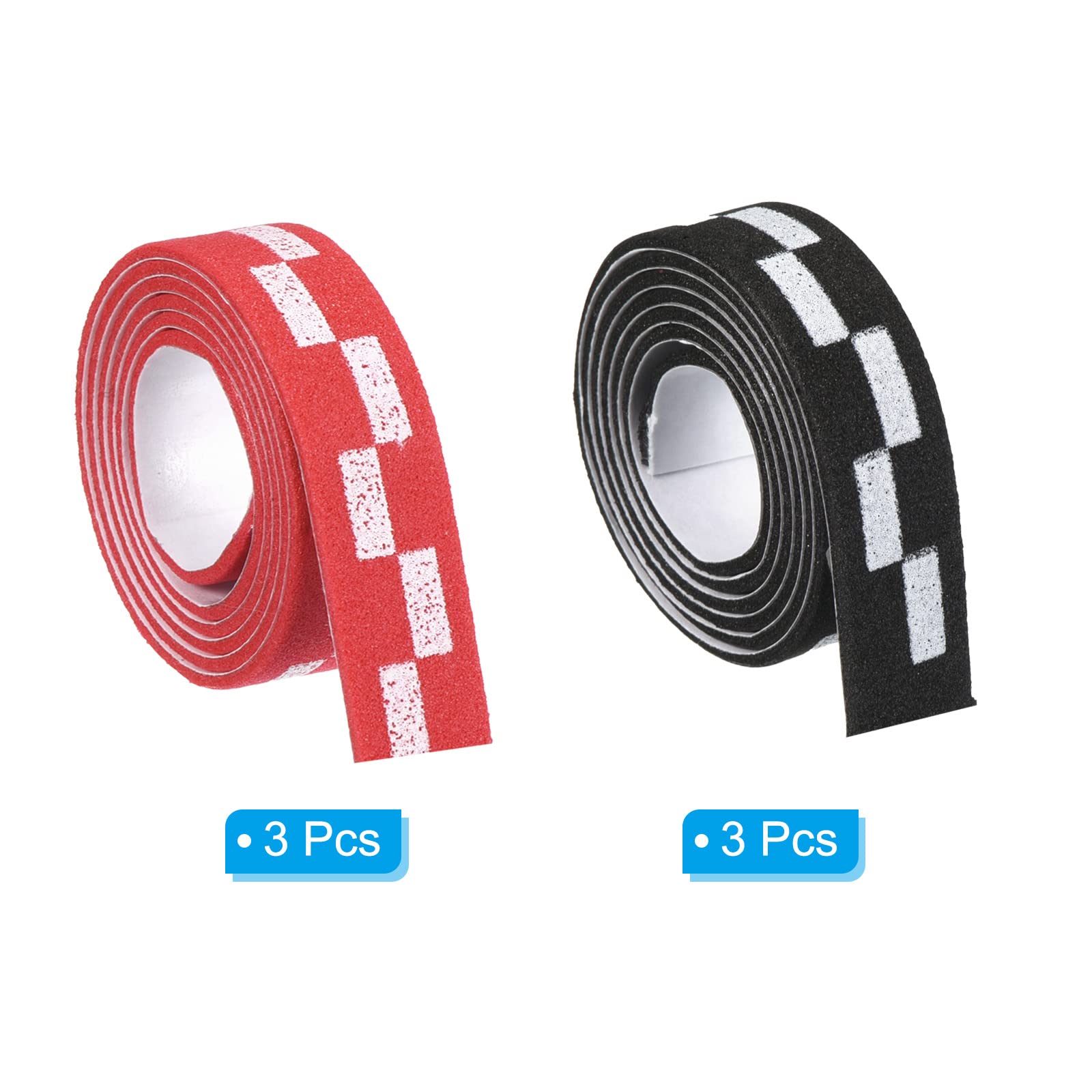 PATIKIL 6 Piezas Cinta para Borde de PingPong 45cm x 1cm（L*W） Tenis de Mesa Goma Lateral Cinta para Raqueta de Tenis de Mesa para Proteger los Bordes, Negro Rojo