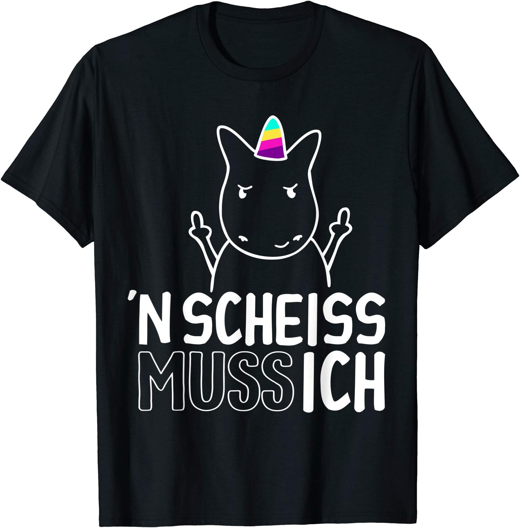 Komm näher & es klatscht Glitzer Einhorn Spruch Geschenk T-Shirt