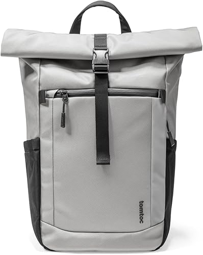 tomtoc Mochila enrollable para laptop, ligera, resistente al agua, expansible, informal, para laptop de 13 a 15.6 pulgadas, mochila para trabajo y