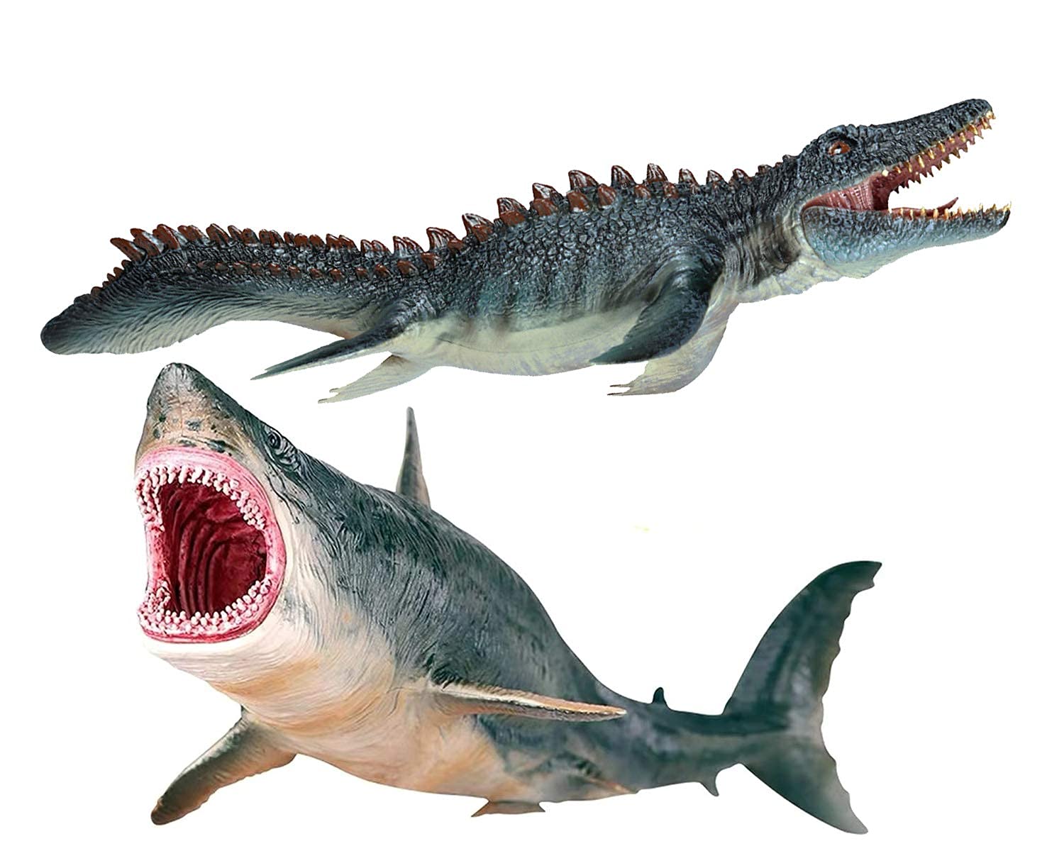 Mosasaurus and Megalodon Water Dinosaur Great Shark Toys Set Jurassic