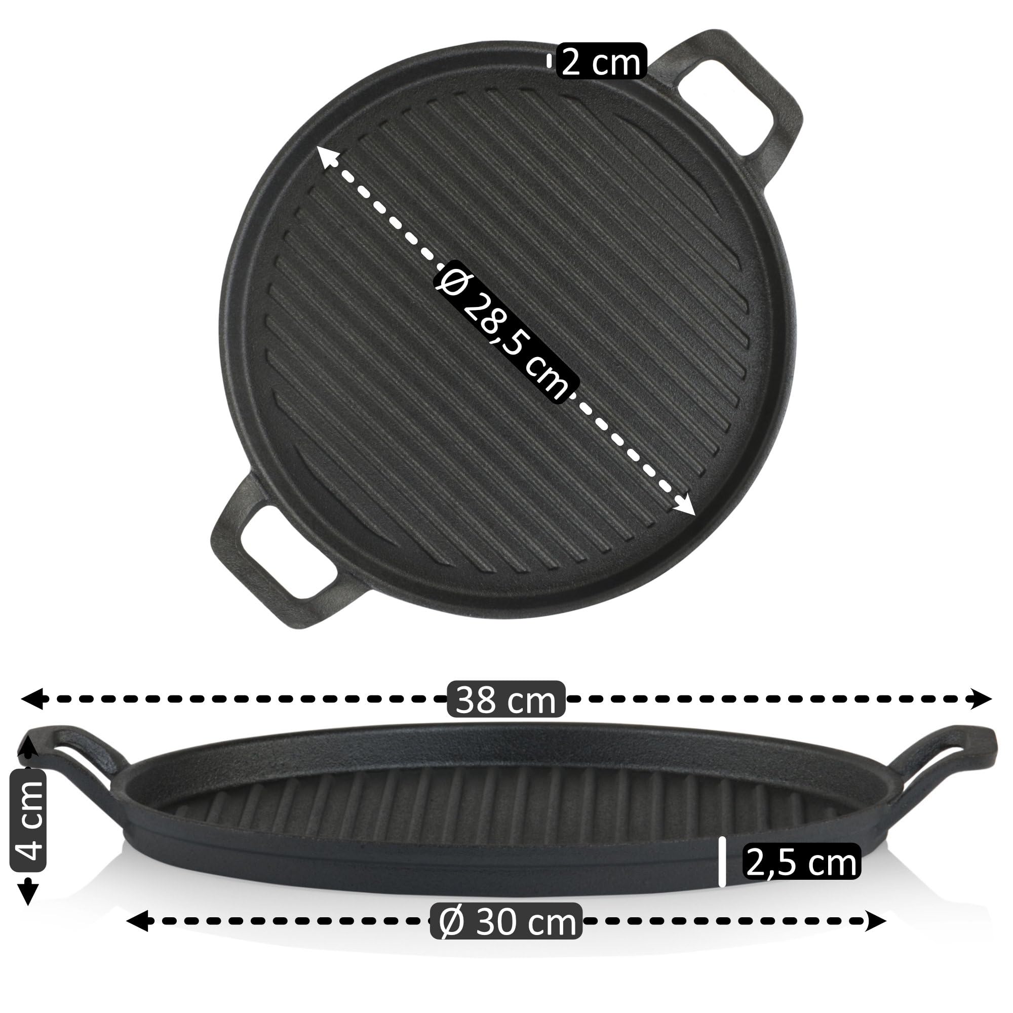 BBQ-Toro Gusseisenpfanne Ø 30 cm | preseasoned | Gusspfanne Outdoor, Grillpfanne, Gusseisen Bratpfanne | Pfanne, Gusseisenbratpfanne | Eisenpfanne, Gusseiserne Pfanne, Eisengusspfanne