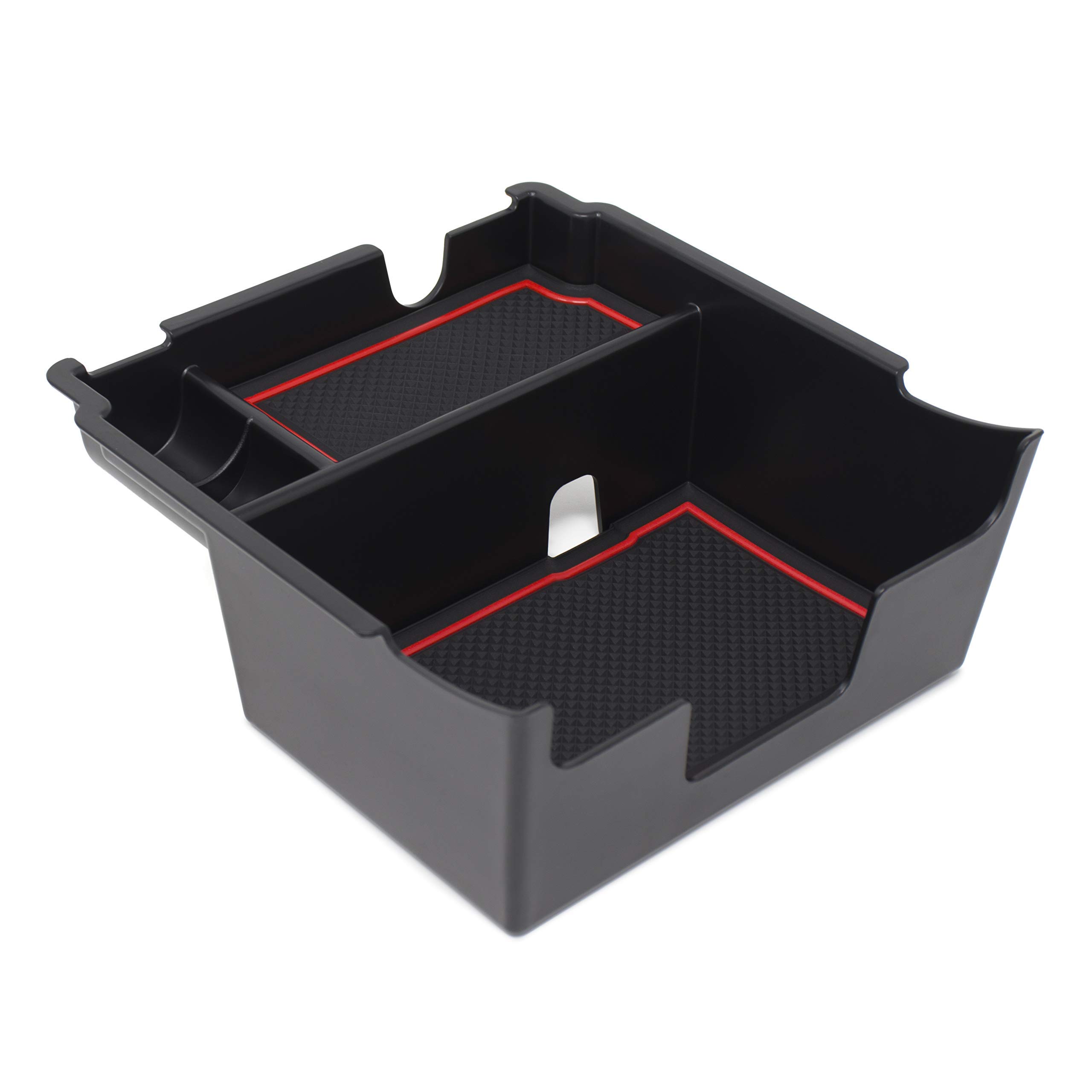 CupHolderHero Compatible with Subaru Crosstrek 2018-2022 and Subaru Impreza 2017-2022 Premium Custom Interior Non-Slip Anti Dust Center Console Organizer Tray with Liner Mats, 3-pc Set (Red Trim)
