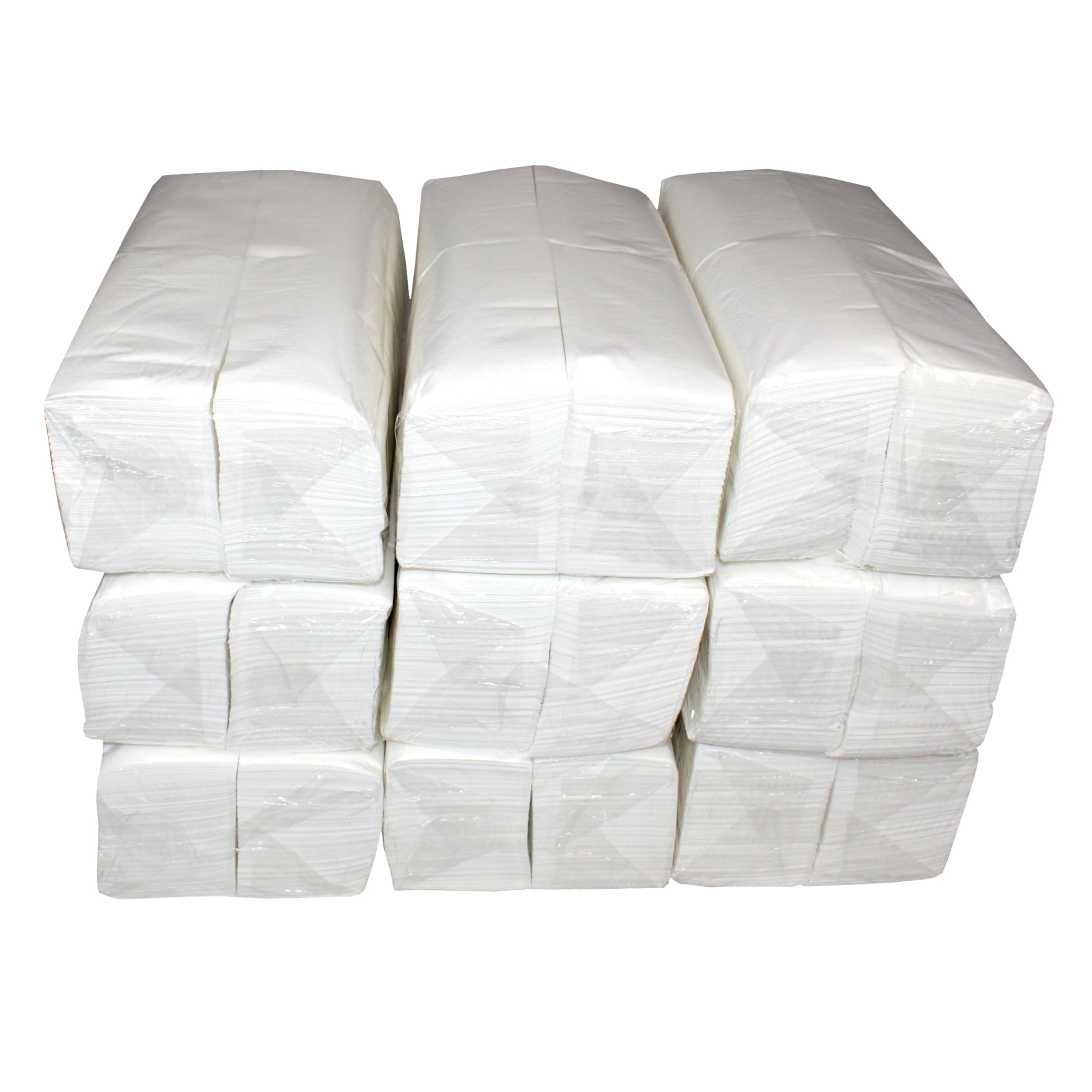 4500 weiße geprägte Servietten | 1/8 Kopf-Falzung | 32 x 32,5 cm | 1-lagig | Zellstoff | 9x500 Stück im Karton | rechteckig | gefaltet: 16x8,5 cm| Huchtemeier
