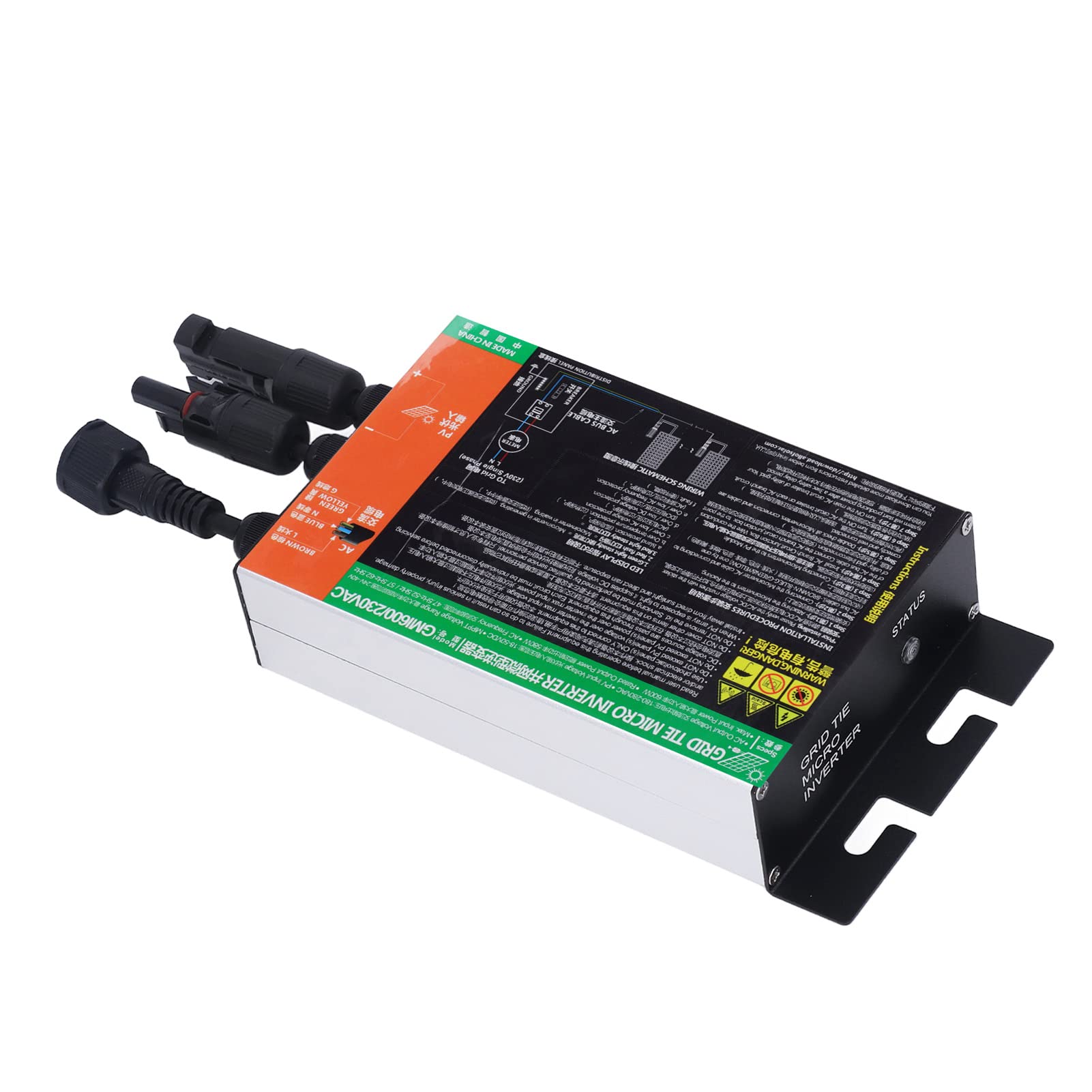 Inverter MPPT Micro Compact 600 W Onda Sinusoidale per Energia Solare, Inverter Solare Compatto per Impianti Fotovoltaici Off Grid