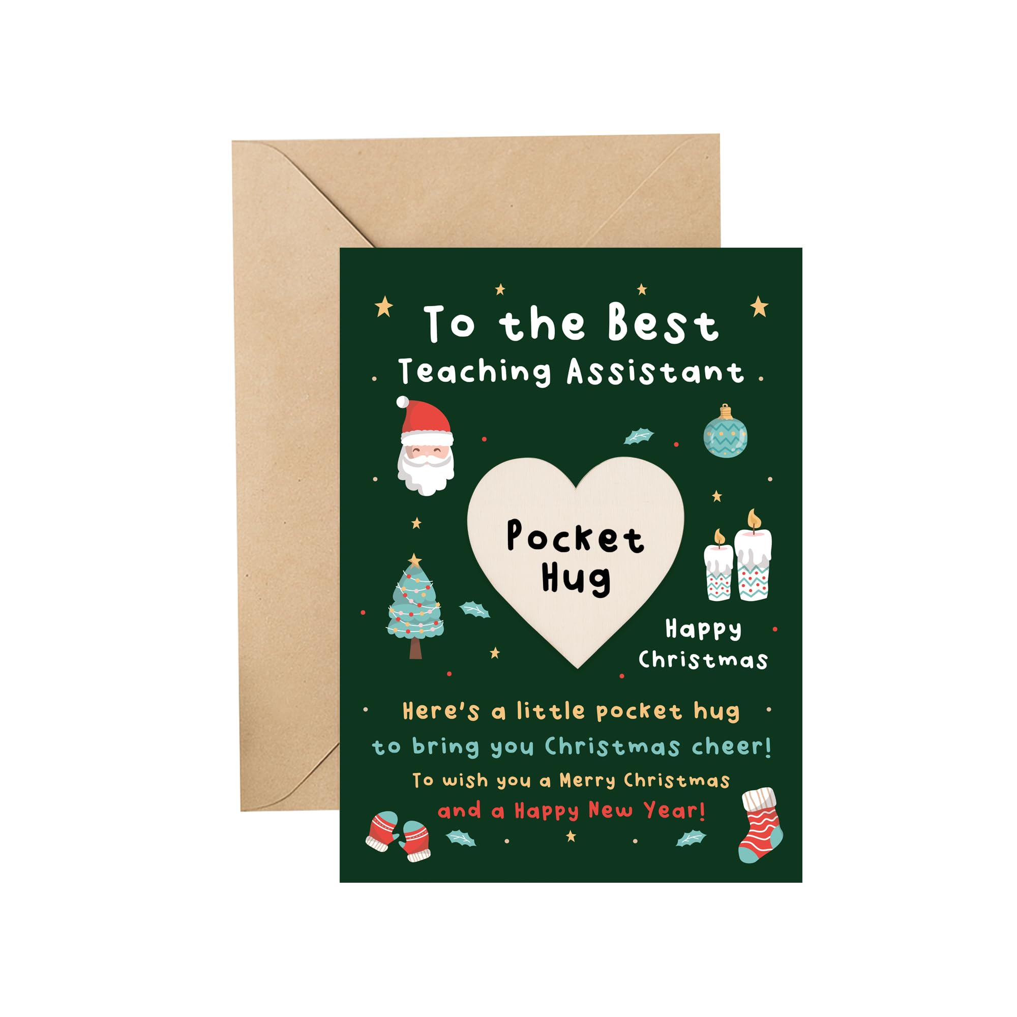 RED OCEAN Gifts for Teacher, Assistant, Keyworker, Mentor, Pocket Hugs Heart, Thank You Gifts, Gift For Christmas, Leaving School Nursery, Gifts For Women Men (TA Pocket Hug)