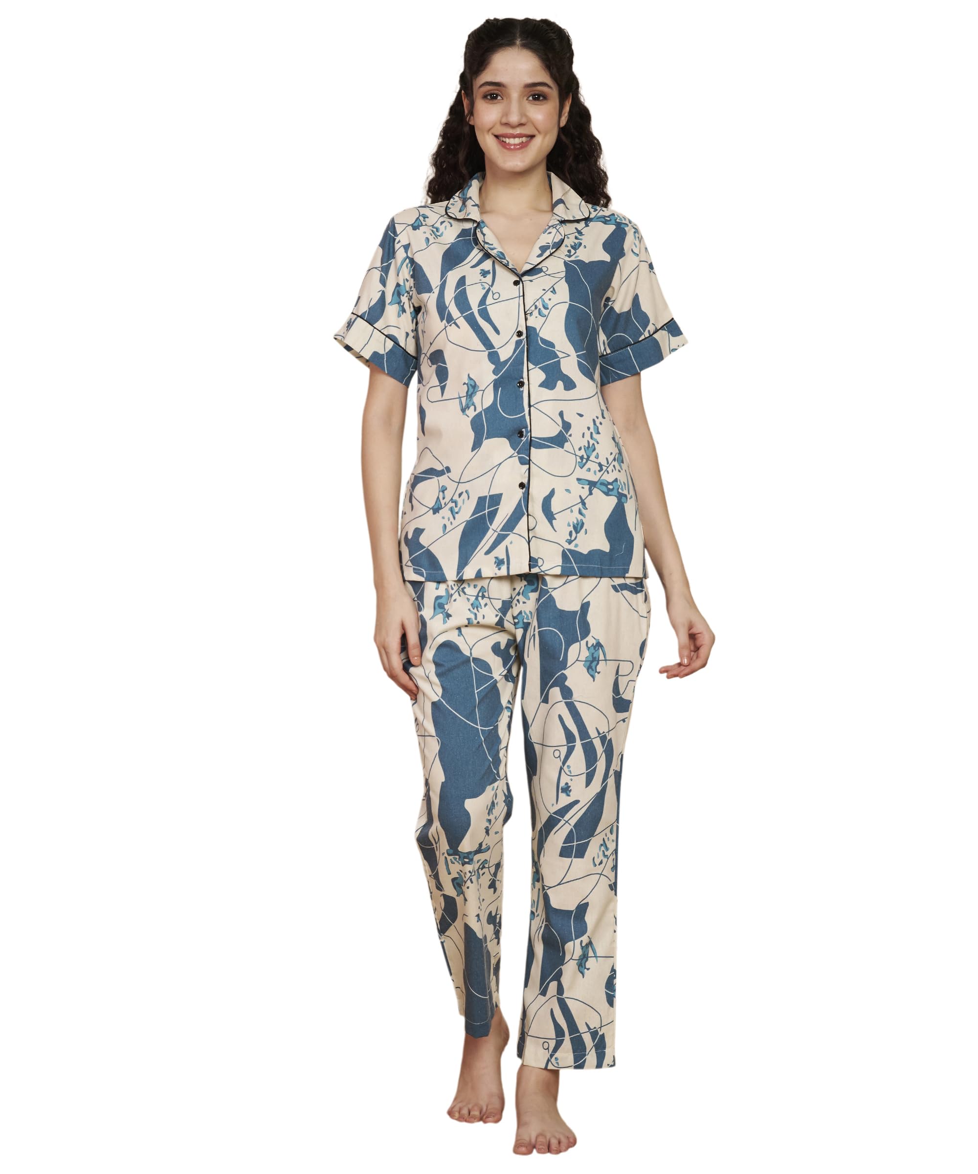 fbella Women?s Cotton Night Suit | Printed Sleepwear Set | Comfortable Nightwear-picture-22