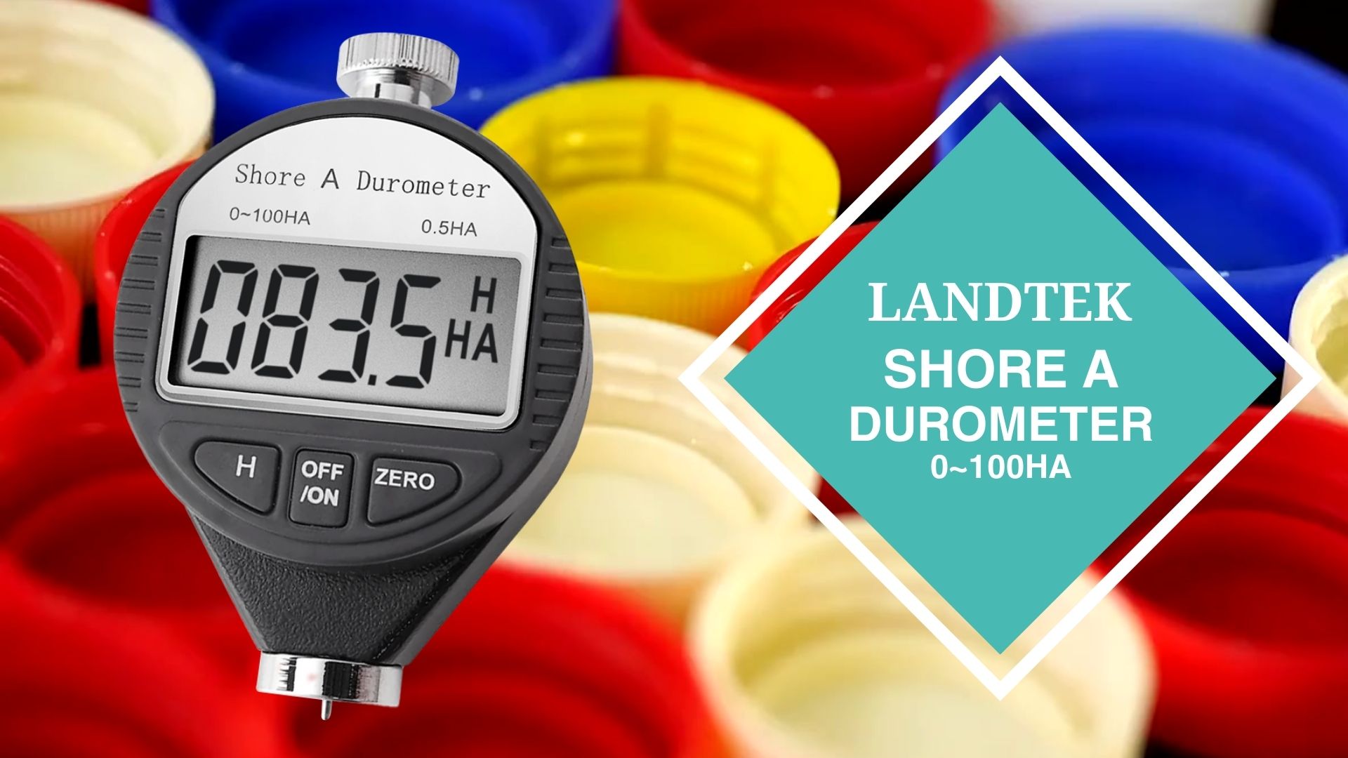 Image of Rubber Hardness Tester, Shore Type A Hardness Tester Digital Durometer 0~100HA Portable Surface Hardness Tester with Large LCD Display for Tire, Plastic, Leather, Wax