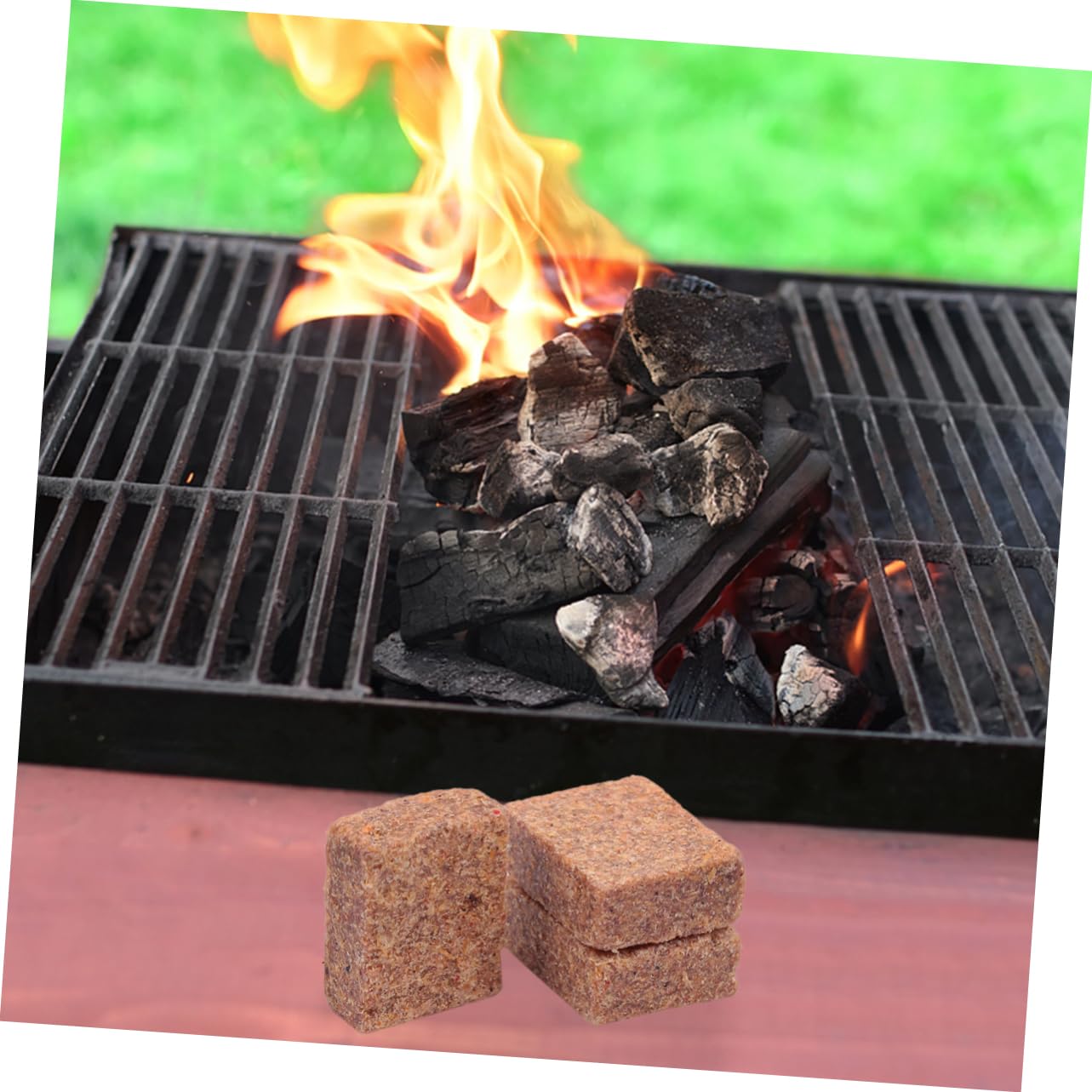 POPETPOP Outdoor Camping Fire Logs 50pcs Combustion Supporting Blocks Safe to Use Burning Blocks for Campfires