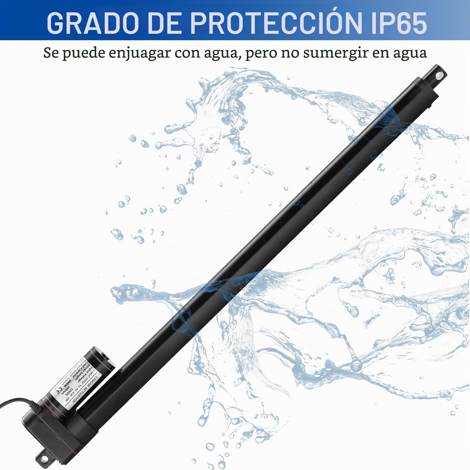 Hub de 1000 mm, 3000 N, IP65, resistente al agua, actuador lineal, motor lineal de 12 V, 5 mm/s, con soportes de montaje para puertas de ascensor, armario, abridor de ventanas, apertura de