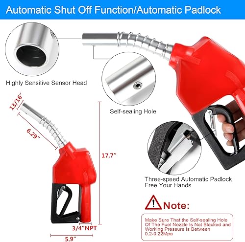 Miniatura 4 de Bomba de transferencia de combustible de 12 voltios, boquilla de apagado automático y mangueras para diésel, queroseno, máquina, aceite de