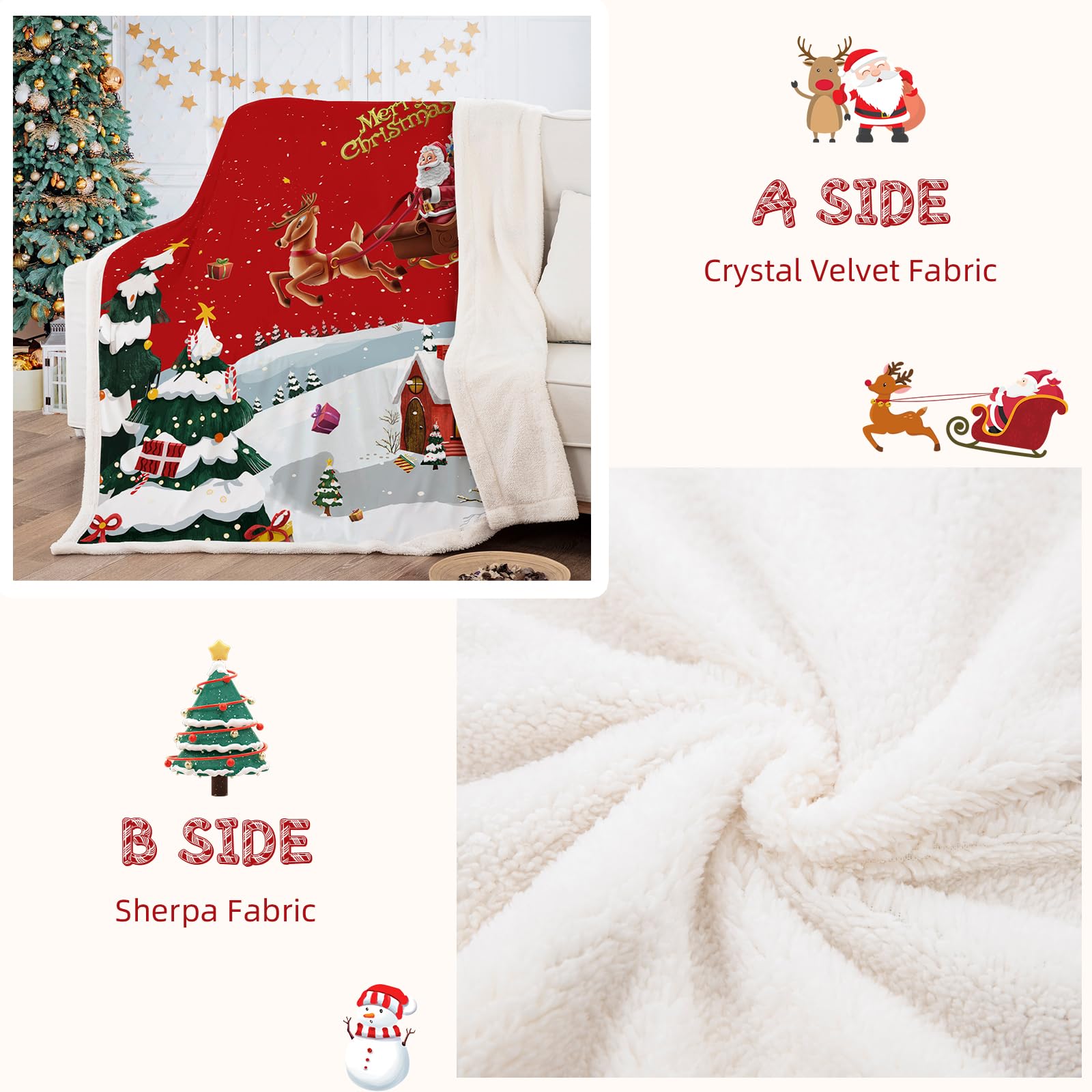 Coperta Di Natale A Forma Di Pupazzo Di Neve - Coperta Decorativa 120x100cm, Morbida Per Divano Letto, Tema Natalizio