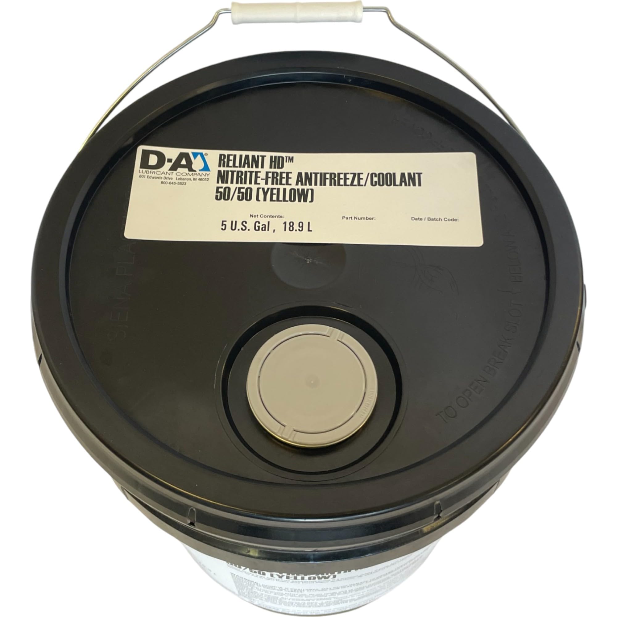 D-A LUBRICANT COMPANY Reliant HD Antifreeze | 88407 | Nitrite-Free Antifreeze/Coolant | 50/50 Yellow Blend Antifreeze | 5 Gal. Pail w/Spout