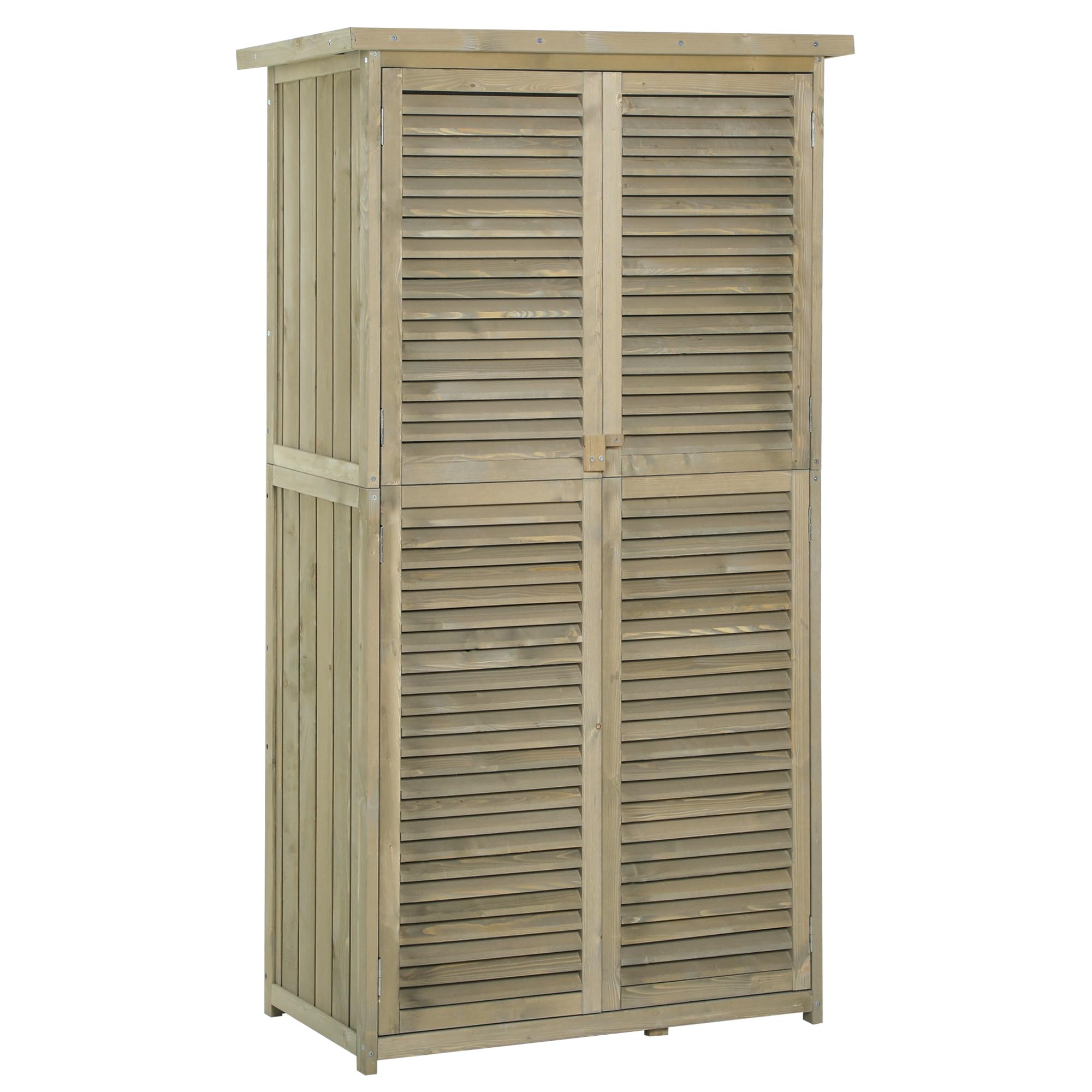 Outsunny Armoire De Rangement De Jardin Avec Table Rabattable, Armoire