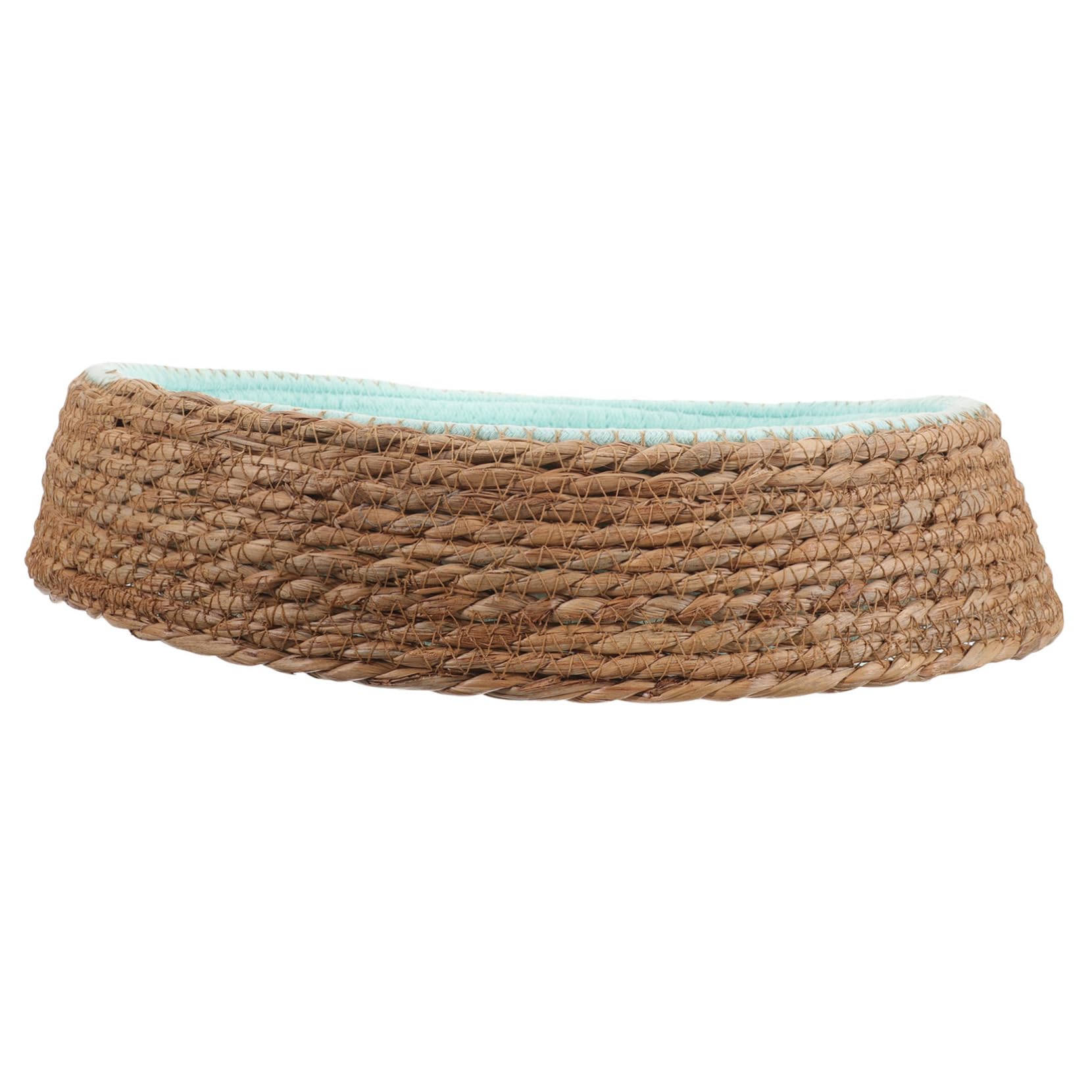 Happyyami Cuccia Intrecciata Rotonda per Animali in Vimini, Traspirante | Lavabile, Forma Tonda, Fibra Vegetale, per Cane e Gatto, Uso Domestico, Struttura Intrecciata Naturale