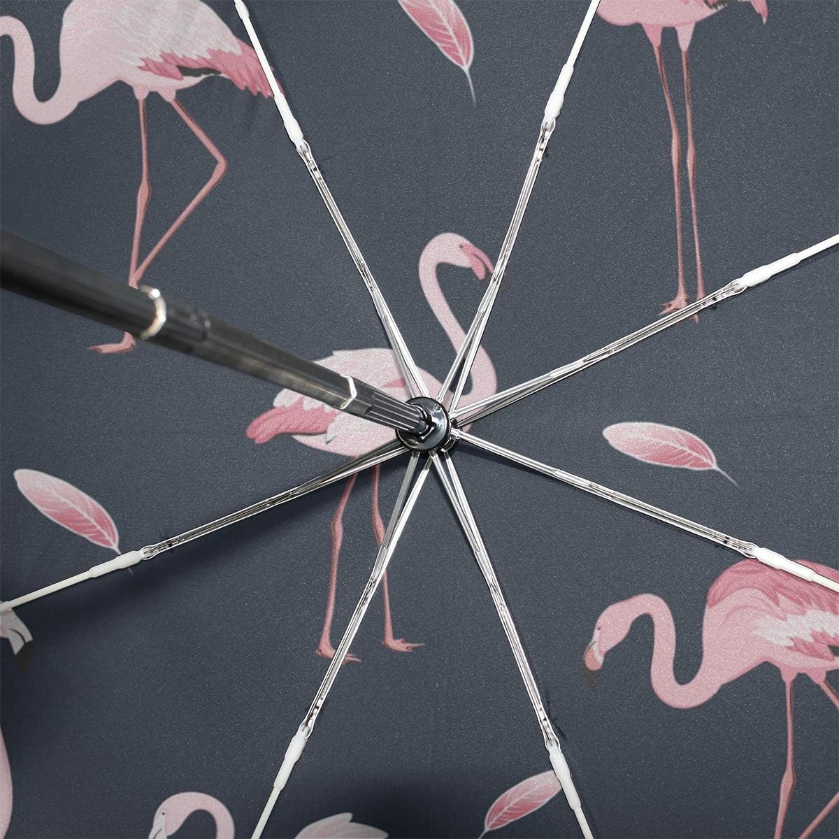 Auto Open Close Folding Umbrella Flamingo Animal Pattern Painting Individuality Gift