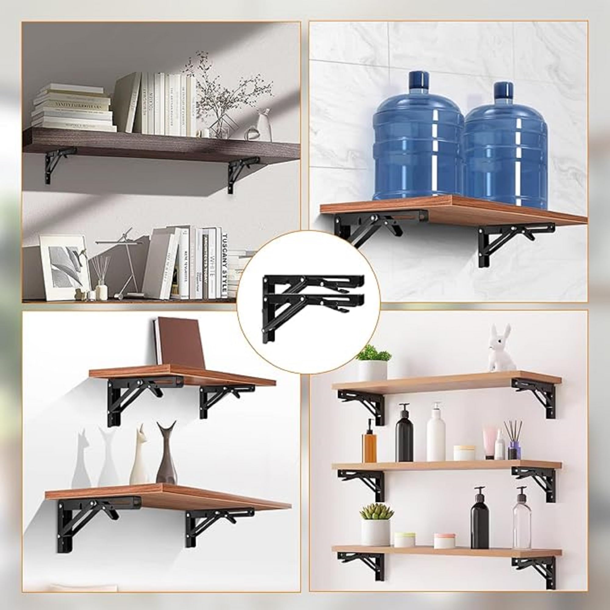 Foldable Wall Shelf Brackets - Space Saving! -6