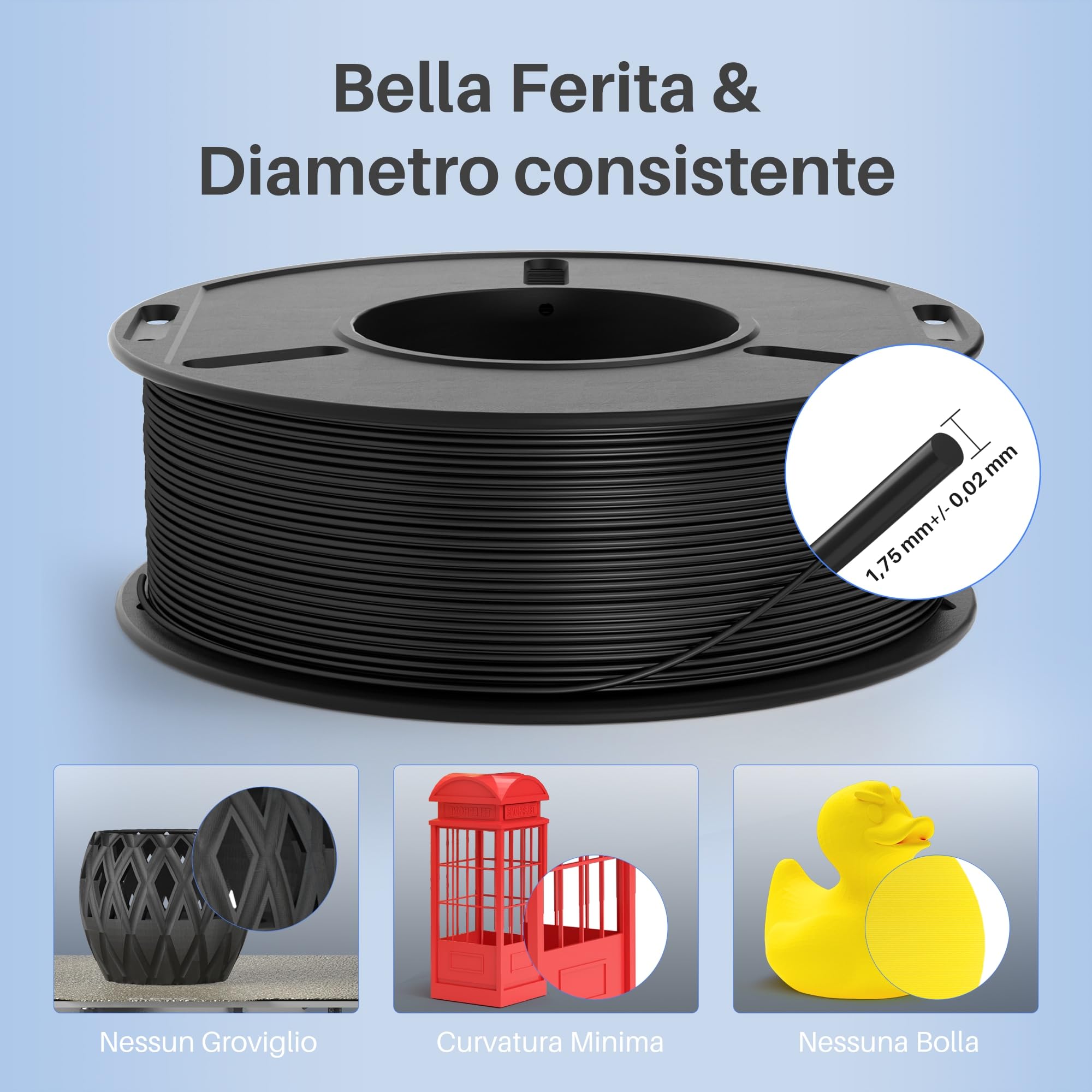 ELEGOO Rapido Filamento PLA+ 1.75 mm Multicolore 8×250 g, 30-600 mm/s, Filamento PLA Plus per Stampante 3D, Precisione Dimensionale +/- 0.02 mm, Filamento per La Maggior Parte delle Stampanti 3D