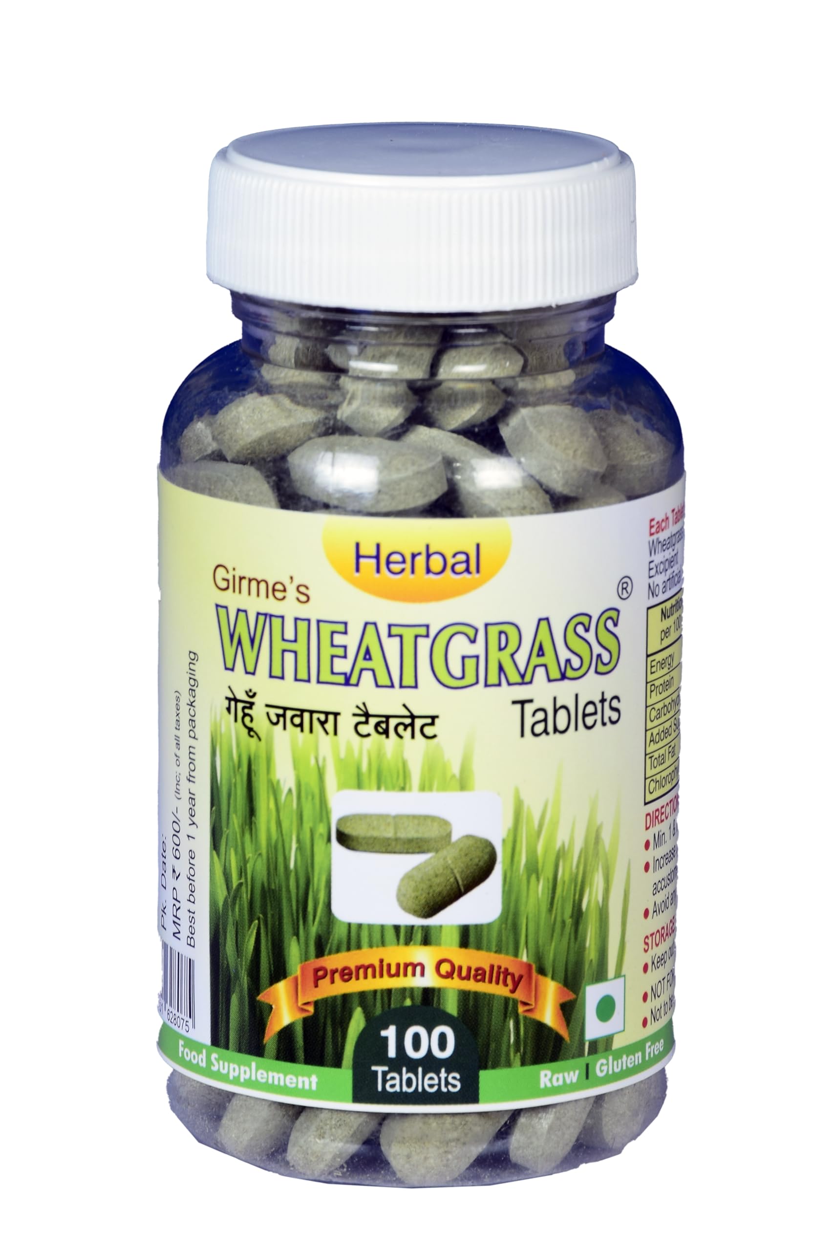 Girme’s Wheatgrass Tablets - 1g x 100 = 100g Tablets Pack