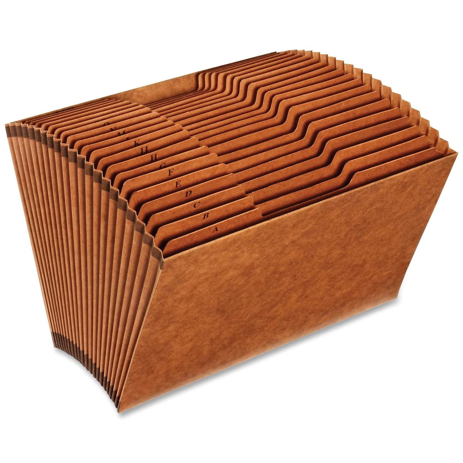 1InTheOffice Organizador de carpetas de archivos expandible, carpeta de acordeón con solapa, organizador de archivos A-Z, tamaño legal, marrón