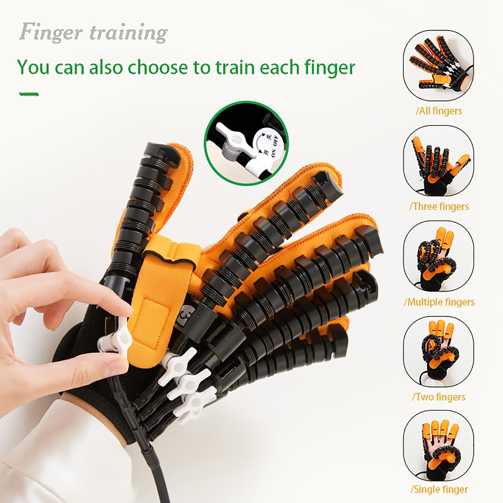 GAOXIAO Guantes de Rehabilitación de Mano con Parálisis, Órtesis para Dedos para Pacientes Parálisis Cerebral Artritis Accidente Cerebrova, Ayudas para Ejercitar Las Manos Right XL