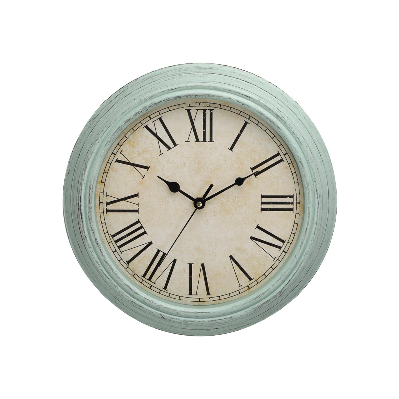 Horloge murale vintage sans tic-tac silencieuse verte de 30 cm
