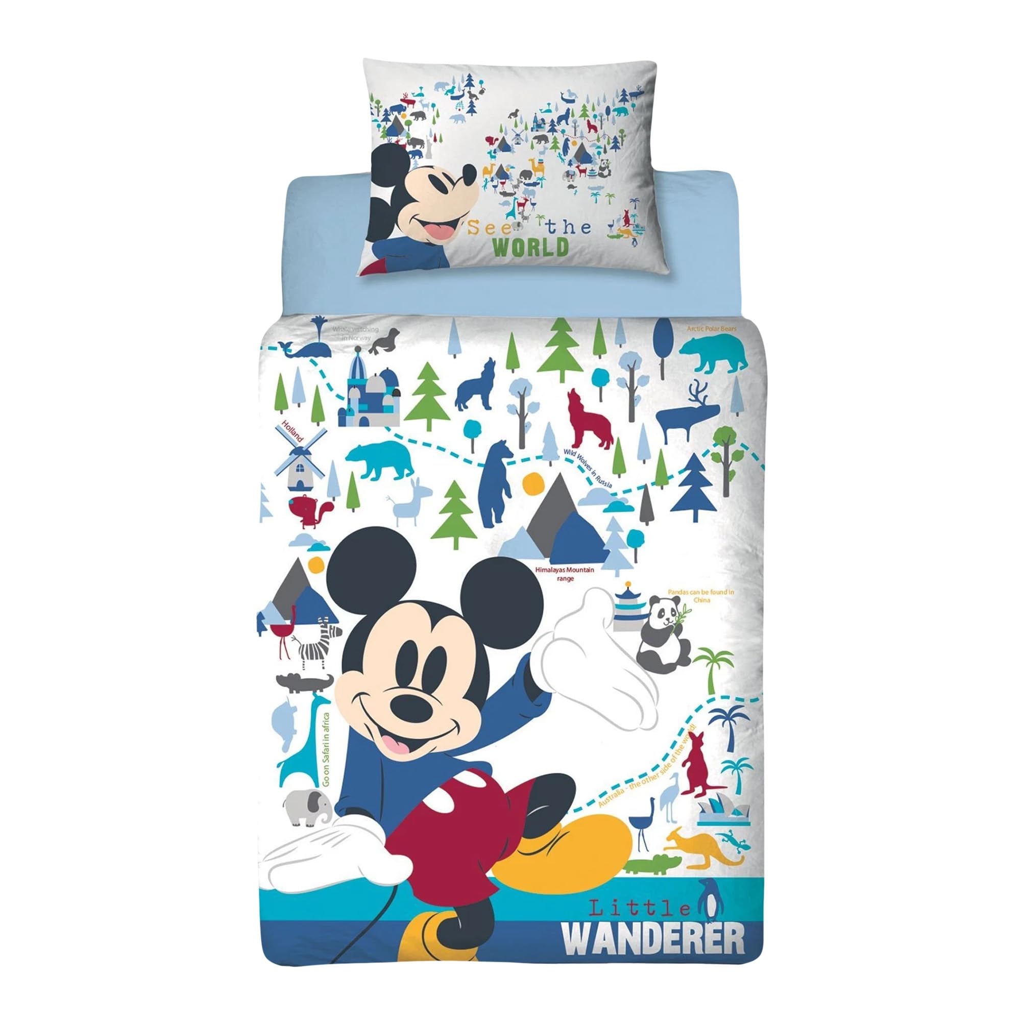 Disney Mickey Mouse Wanderer Junior Duvet Cover And Pillowcase Set from B&Q