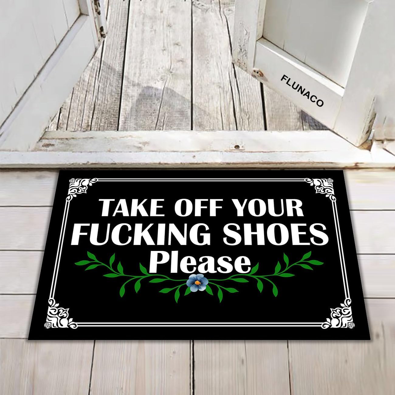 Take Off Your Shoes Please Mat Entry Rug, Kitchen Mat, Bedroom Mat, Outdoor Funny Welcome Mats for Front Door Mat 23.6" x 15.7"
