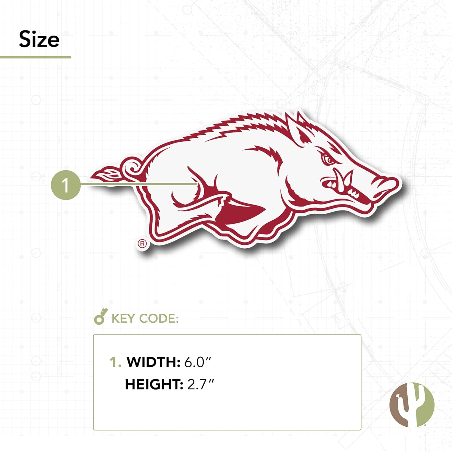 Desert Cactus University of Arkansas Sticker Razorbacks U of A Hogs Vinyl Decal Laptop Water Bottle Car Scrapbook (IND 3) - Image 3