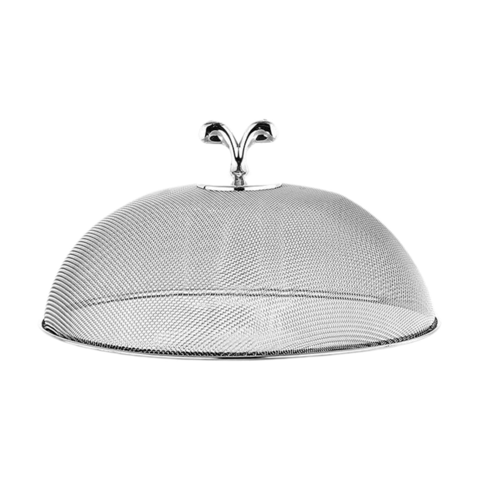 Food Covers Food Plate Covers Dustproof Stainless Steel Plates Bowls Dishes Cover Food Protection Mesh Net for Picnics Barbecue camping (silver-24cm)