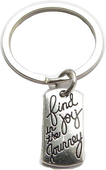 Ancient Silver Find Joy in the Journey Keychain,Find Joy in the Journey Key Ring Find Joy in the Journey