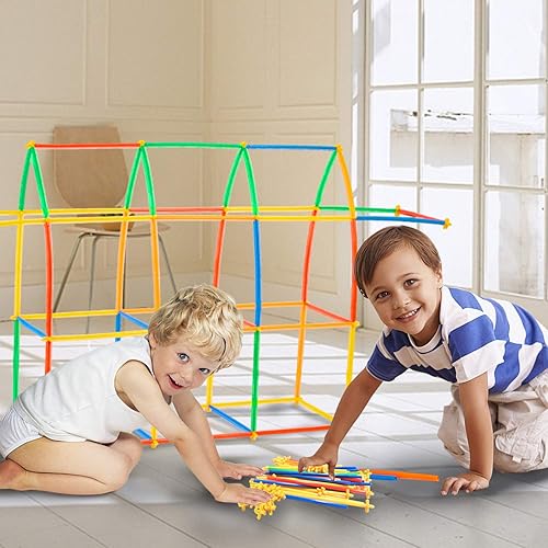 Miniatura 5 de ZOZOPLAY Juguetes de construcción de paja, 300 piezas, conectores de pajitas de construcción, divertidos juguetes educativos de construcción de