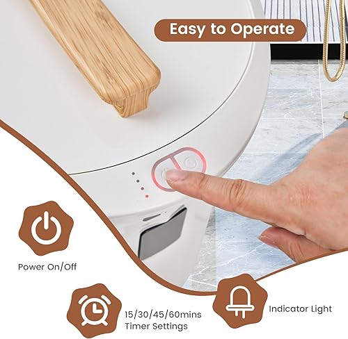 Miniatura 4 de COSTWAY Calentador de toallas estilo cubo, con temporizador ajustable, soporte para disco de fragancia, apagado automático, pantalla LED, bloqueo de