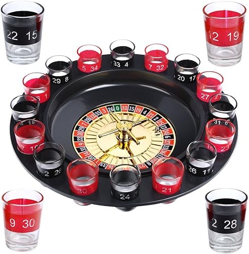Evelots Drinking Shot Glass Roulette Game-Casino Style-16 Shot Glasses Included