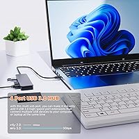 Vista 6 de Hub USB C 4 puertos, Eanetf USB C a USB Hub 3.0 Divisor USB para Mac Pro, iMac, iPad Pro, Chromebook, Pixelbook, Dell XPS, Samsung y más