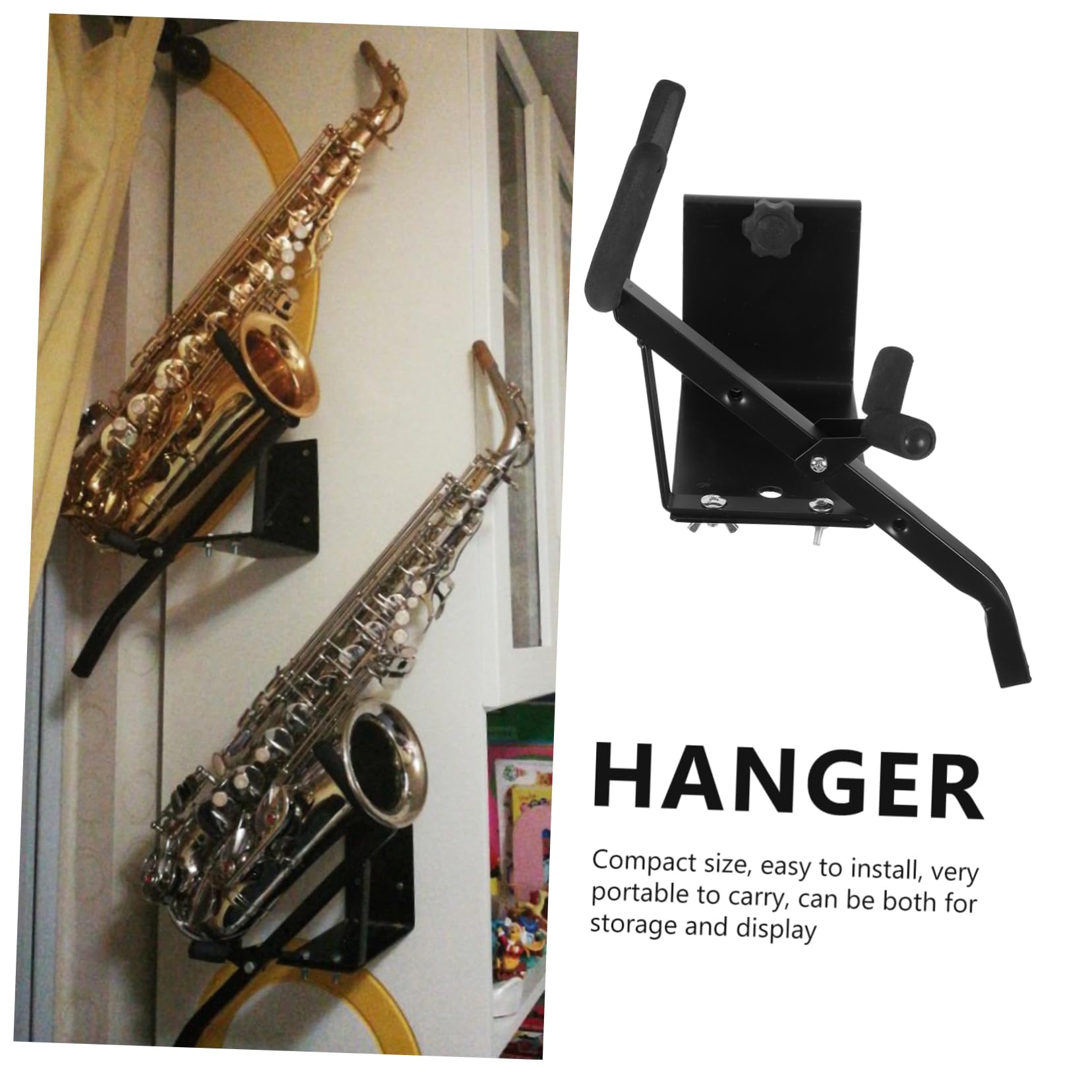 Vaguelly Saxophone Hanger Wall Mount Sax Stand Saxophone Storage Rack Hook Decor