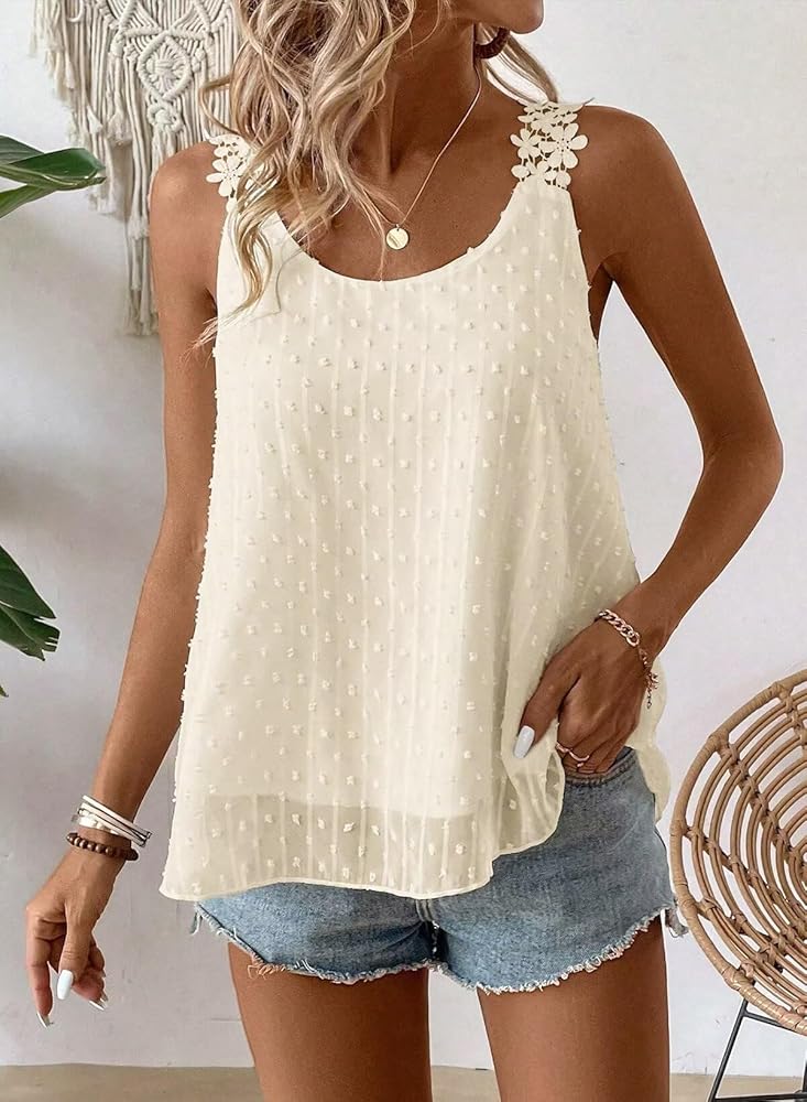 Falechay Bohemian Tank Top for Women Apricot Dressy Cute