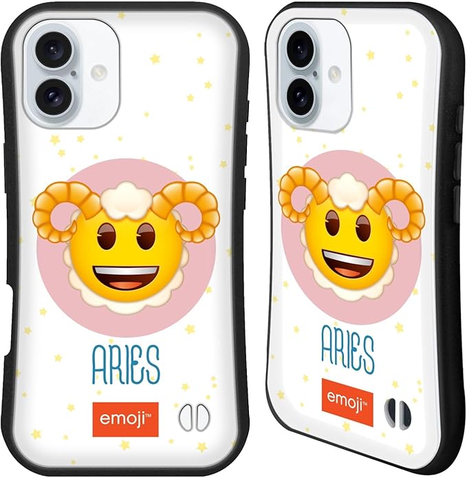 Head Case Designs Officially Licensed Emoji® Aries Zodiac Signs Hybrid Case Compatible with Apple iPhone 16 Plus