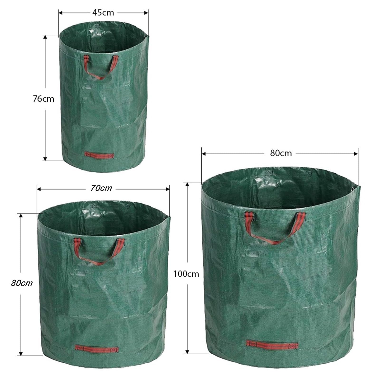 Bolsa de almacenamiento de hojas resistente, contenedor de basura de jardín de gran capacidad, impermeable, plegable, bolsa de basura para exteriores, para hojas y basura, 300 L