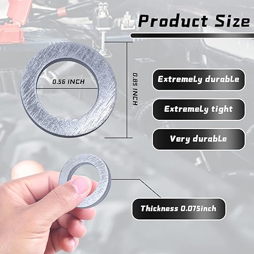 Miniatura 3 de 50 piezas de tapón de drenaje de aceite, junta de sellado de aplastamiento de arandela, repuesto de 0.55 pulgadas para Honda – OEM 94109-14000 se