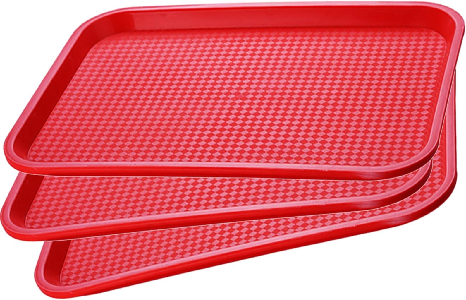 3 Pack Drip Tray, Plant Trays for Pots, Use Indoors and Outdoors, Suitable for Placing Bowls, Tea Sets, Potted Plants, Toiletries, Etc(Red,35x27cm/14x11in)