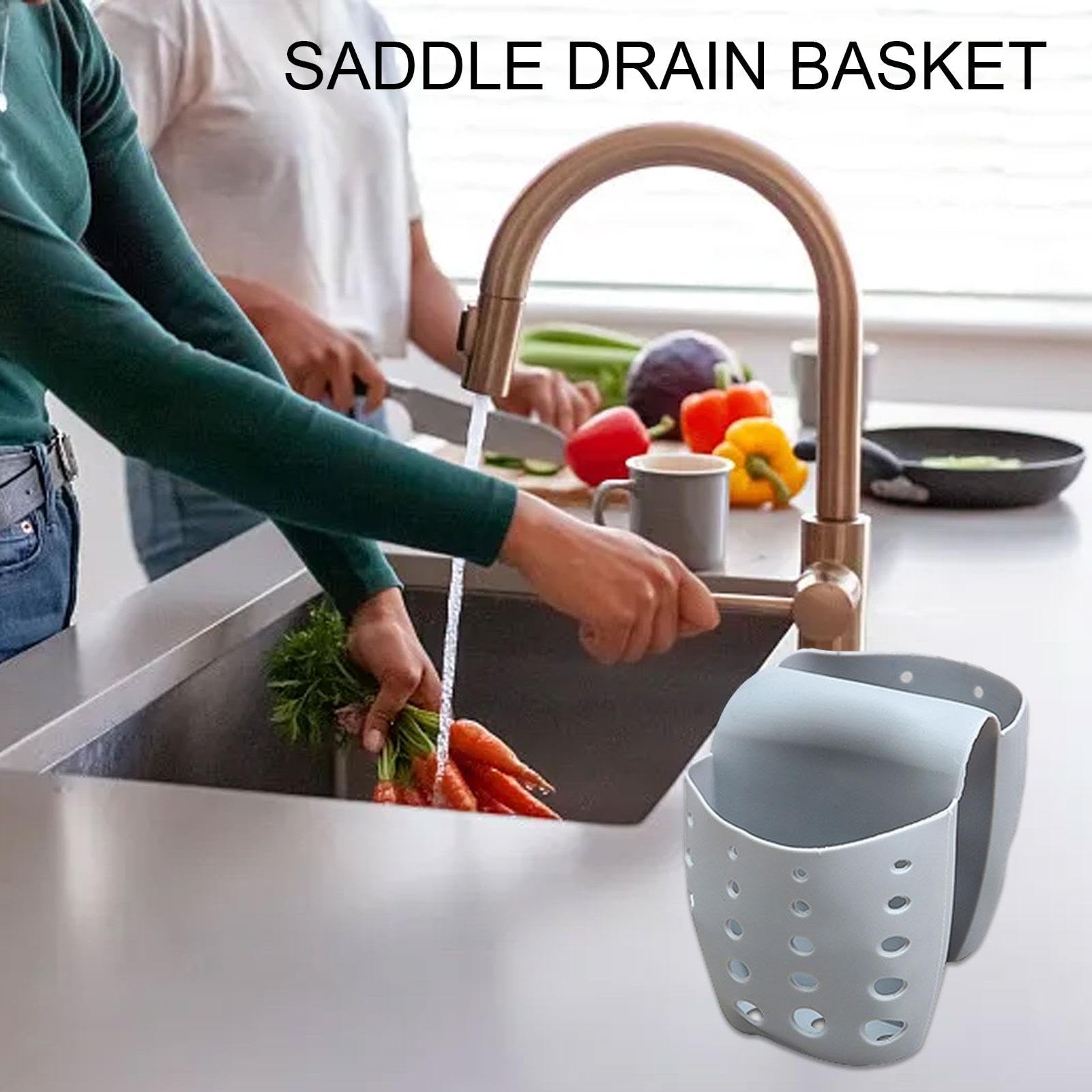 Supporto per spugna in silicio per lavello da cucina, supporto per spugna per lavandino, foro di drenaggio, sella, sella, cestello di drenaggio, cestino per drenaggio, cestino per drenaggio, doppio