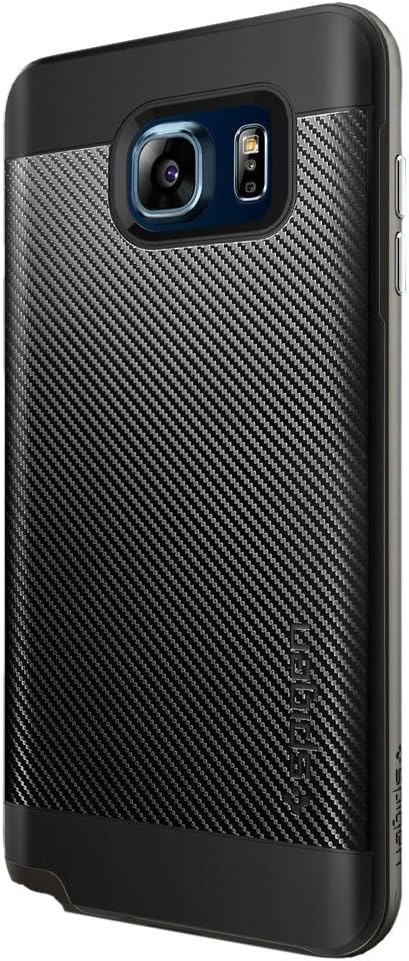 OMSAI OMSNOTE501 -Galaxy Note 5 Case[Metallized Buttons] Neo Hybrid Carbon Case for Galaxy Note 5 - Gunmetal Case for SG Note 5 – Black