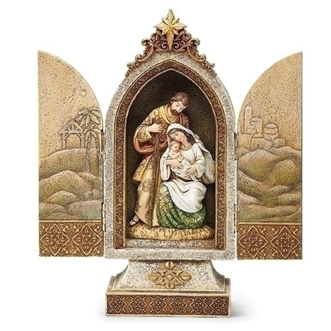 Triptyque Sainte Famille Roman 633314 un cadeau chrétien mémorable pour baptême et fêtes de Noël